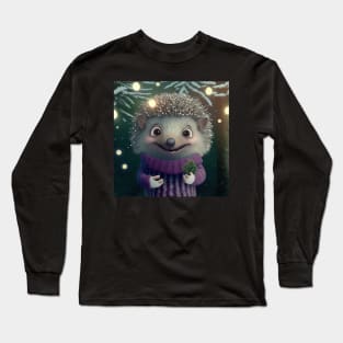 Cute Christmas Hedgehog Long Sleeve T-Shirt